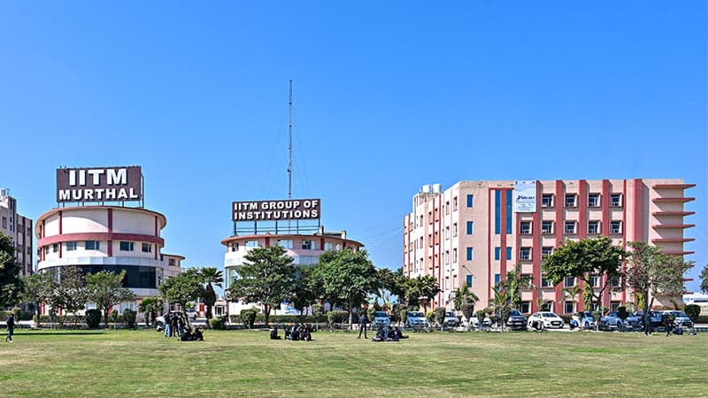 IITM murthal campus aerial view — modern campus buildings and green spaces
